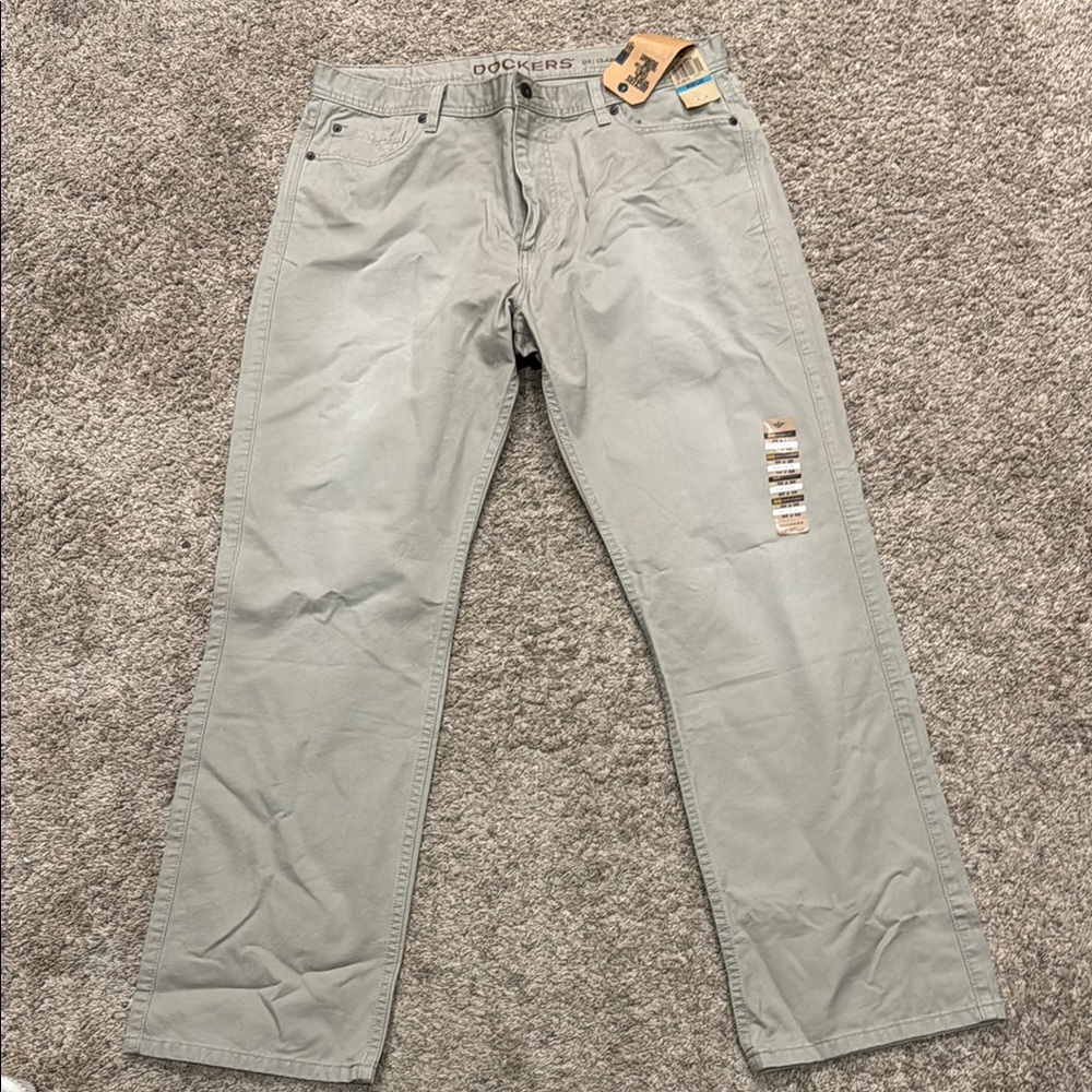 Dockers Gray Casual Pants flat front new with tags